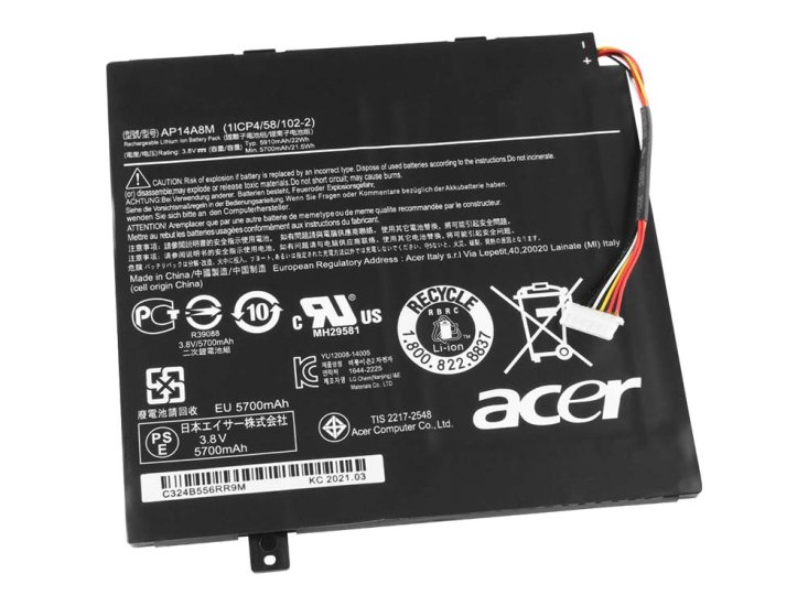 22Wh Oryginalny Bateria do Acer Iconia Tab 10 A3-A20-K1AY A3-A20-K7NL - Kliknij na obrazek aby go zamknąć