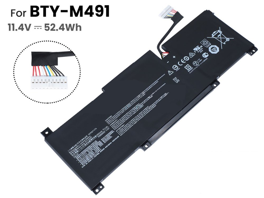 4600mAh 52.4Wh Bateria MSI Stealth 15M A11SDK-004PL