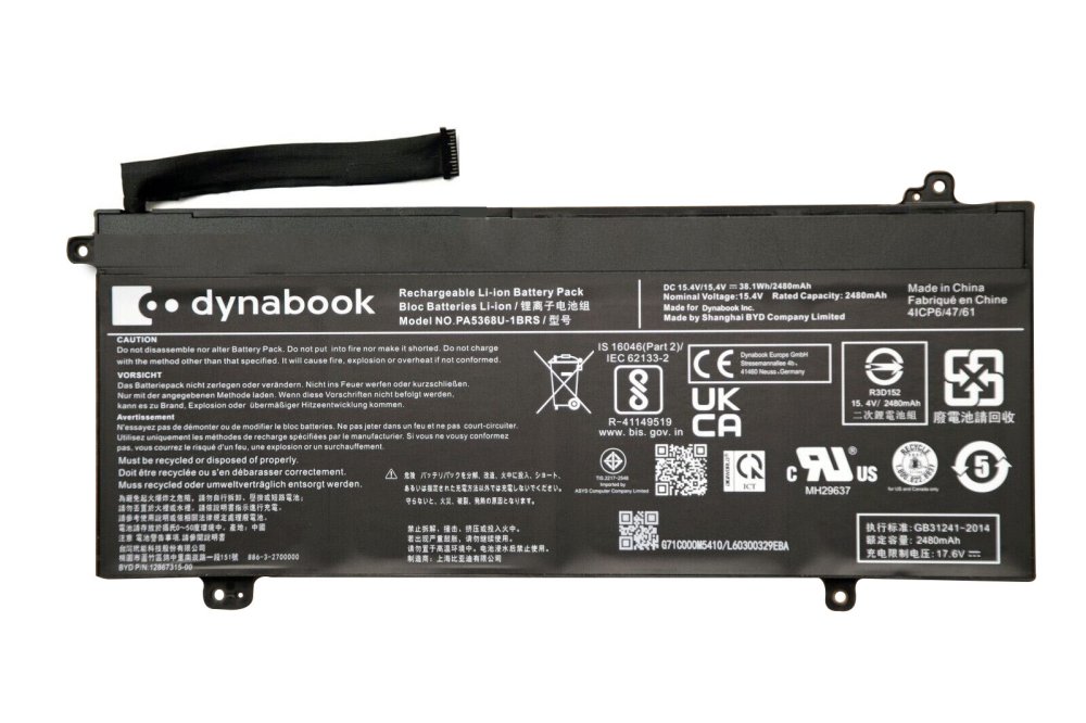 2480mAh 38.1Wh Bateria Dynabook PA5368U-1BRS