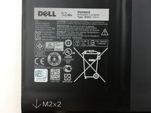 52Wh Bateria Oryginalny do Dell JD25G RWT1R XPS 13 9343 P29G004