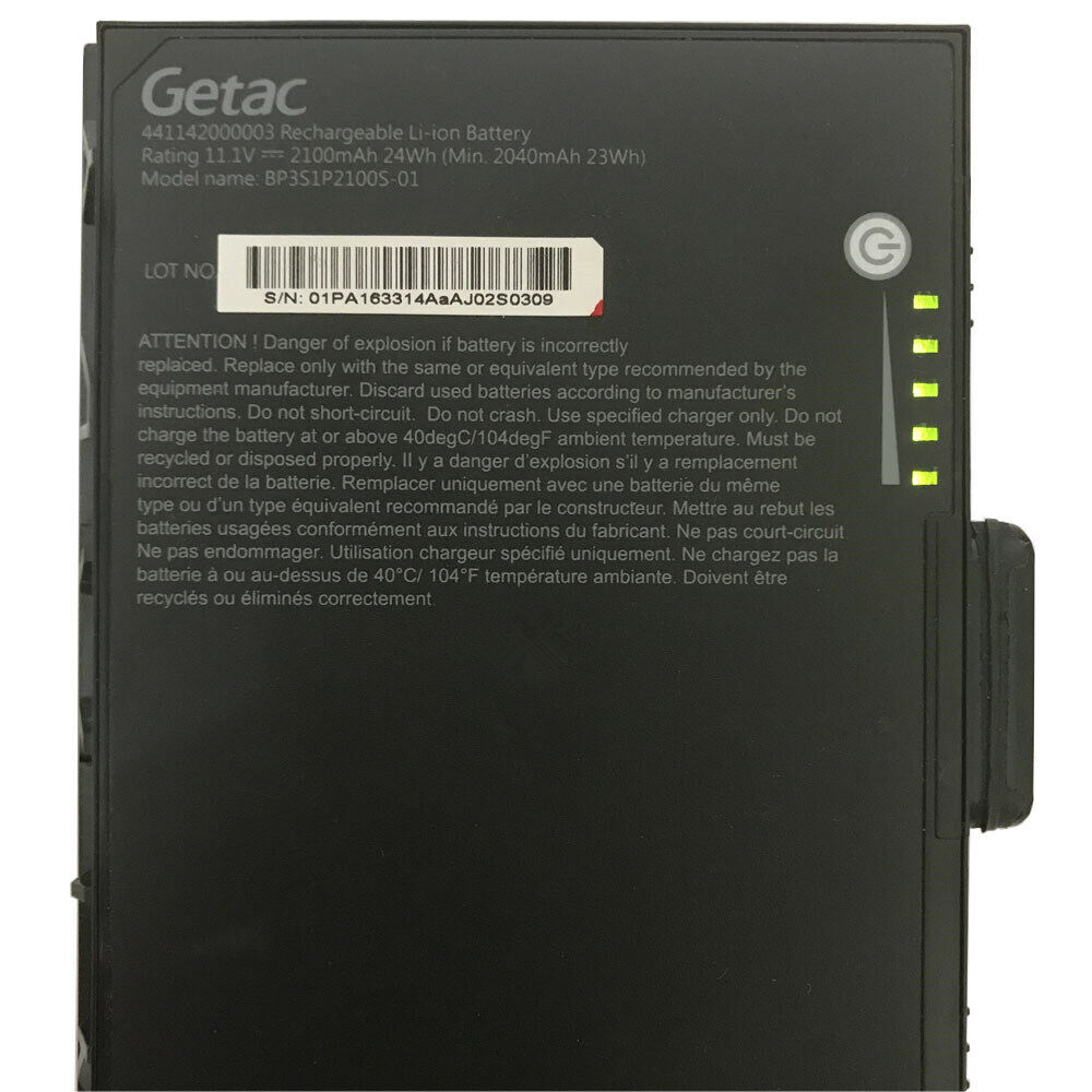 2100mAh 24Wh Bateria Getac BP3S1P2100-S