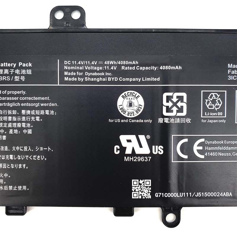 4080mAh 48Wh Bateria Toshiba Dynabook Tecra X50-F-15P