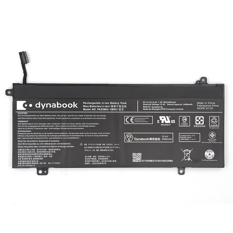 2480mAh 38.1Wh Bateria Toshiba Dynabook Satellite Pro L50-G-102